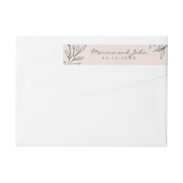 Blush Rustic Monogram grote uitnodiging envelop