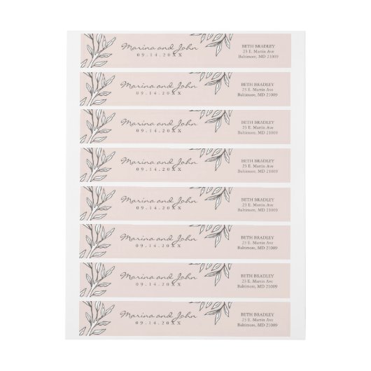 Blush Rustic Monogram grote uitnodiging envelop (Vel)