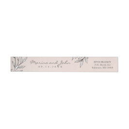 Blush Rustic Monogram grote uitnodiging envelop