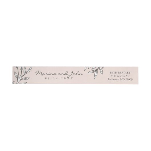 Blush Rustic Monogram grote uitnodiging envelop (Individueel)