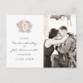 Blush Rustic Monogram Wreate Save the Date Aankondigingskaart (Voorkant)