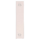 Blush Rustic Monogram Wreath ReceptionTable Runner Korte Tafelloper (Voorkant)