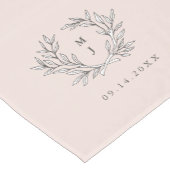 Blush Rustic Monogram Wreath ReceptionTable Runner Korte Tafelloper (Hoek)
