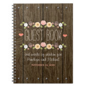 Blush Rustic Wood Fall Wedding Guest Book Notitieboek (Voorkant)