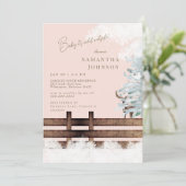 Blush Rustic Woodland Baby Het is koud Buiten Kaart (Staand voorkant)