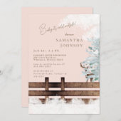 Blush Rustic Woodland Baby Het is koud Buiten Kaart (Voorkant / Achterkant)