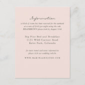 Blush rustieke Monogram krans Bruiloft Info Kaart (Voorkant)