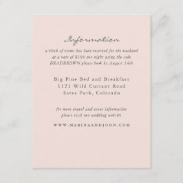 Blush rustieke Monogram krans Bruiloft Info Kaart