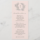 Blush rustieke Monogram krans bruiloft receptie Me Menu (Voorkant)