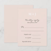 Blush rustieke Monogram krans bruiloft RSVP antwoo (Voorkant / Achterkant)