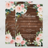 Blush Rustige houten geometrische botanische progr (Voorkant / Achterkant)