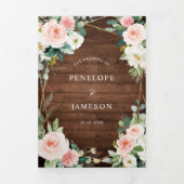 Blush Rustige houtflora Geometrische botanische Drieluik Programma (Cover)