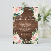 Blush Rustisch Vrijgezellenfeest Bedankkaart (Staand voorkant)