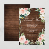 Blush Rustisch Vrijgezellenfeest Bedankkaart (Voorkant / Achterkant)