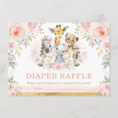 Blush Safari Oerwoud Baby Girl Shower Diaper Raffl Informatiekaartje (Voorkant)