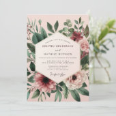 Blush Sage Anemone Wedding Kaart (Staand voorkant)