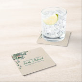 Blush Sage Bloemen Bruiloftsdrank Kartonnen Onderzetters (Insitu)