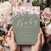 Blush Sage Bloemen Meisje Baby In Bloom Baby showe Kaart