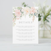 Blush & Sage Bloemen Trouwdetails Behuizing Kaart (Staand voorkant)
