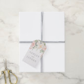 Blush & Sage Bloemen Trouwen Cadeaulabel (Met Touw)