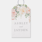 Blush & Sage Bloemen Trouwen Cadeaulabel (Achterkant)