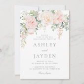 Blush & Sage Bloemen Verlovingsfeest Kaart (Voorkant)