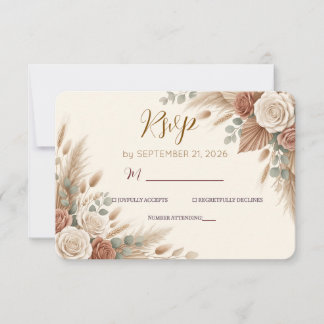 Blush Sage Botanical Elegance RSVP Kaartje