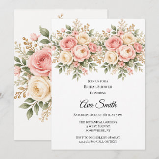 Blush Sage Champagne Bloemale Bruiloftsborrel Kaart