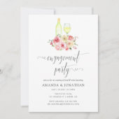 Blush & Sage Floral Engagement Party - Wijntest Kaart (Voorkant)