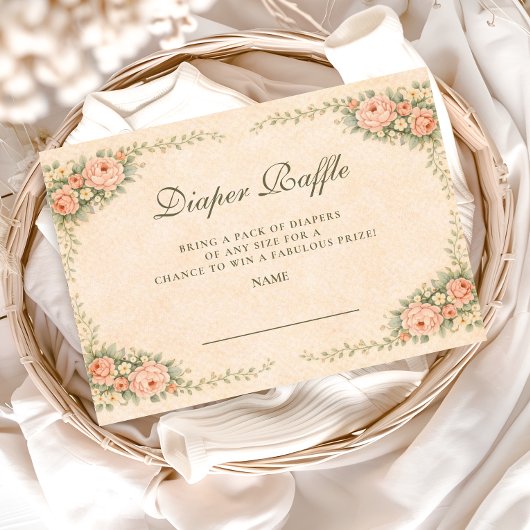 Blush Sage Floral Garden Diapper Raffle Informatiekaartje
