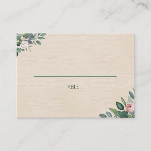 Blush Sage Floral Wedding Plaatskaartje (Voorkant)