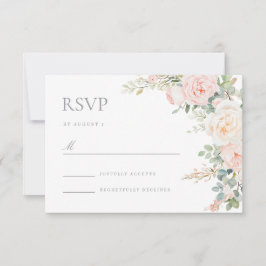 Blush Sage Floral Wedding Response RSVP Card Kaartje
