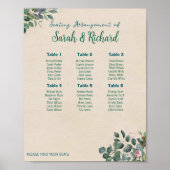 Blush Sage Floral Wedding Seating Chart Poster (Voorkant)