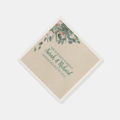 Blush Sage Floral Wedding Servet (Hoek)