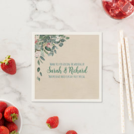 Blush Sage Floral Wedding Servet
