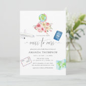 Blush & Sage Green Floral Miss - Mrs. Vrijgezellen Kaart (Staand voorkant)