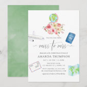 Blush & Sage Green Floral Miss - Mrs. Vrijgezellen Kaart (Voorkant / Achterkant)