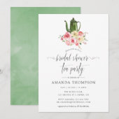 Blush & Sage Green Floral Vrijgezellenfeest Tea Pa Kaart (Voorkant / Achterkant)