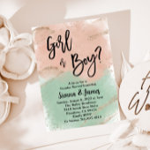 Blush & Sage Green Gender onthullen, Waterverf, Go Kaart