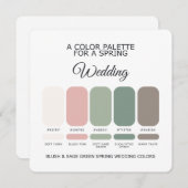 Blush Sage Green Spring Wedding Color Palette Card Kaart (Voorkant / Achterkant)