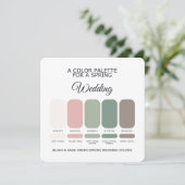 Blush Sage Green Spring Wedding Color Palette Card Kaart (Staand voorkant)