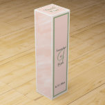Blush Sage Green Waterverf Monogram Dank je wel Wijn<br><div class="desc">Zacht blozen en witte waterverf was trouwfeesten. Pas de Eerste Namen van de Bride en van de Groei in donkergrijze tekst en de Datum van het Wedden aan. Groot monogram is  groen. Geometrisch lijst vooraan in grijsgroen. Bedankt dat je bovenaan in het groen staat. Origineel ontwerp van TamiraZDesignes.</div>