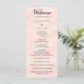 Blush Sage Green Waterverf Wedding Programme Programmakaart (Staand voorkant)