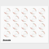 Blush & Sage Groen Goddelijke Elegantie Bruiloft Ronde Sticker (Vel)
