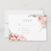 Blush & Sage Groen Goddelijke Elegantie Bruiloft RSVP Kaartje (Voorkant)