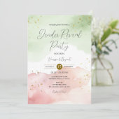 Blush Sage Groen & Rood Geslacht Onthullen Gouden  Kaart (Staand voorkant)