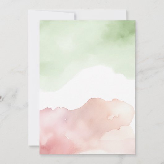 Blush Sage Groen & Rood Geslacht Onthullen Gouden  Kaart (Achterkant)