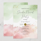 Blush Sage Groen & Rood Geslacht Onthullen Gouden  Kaart (Voorkant / Achterkant)