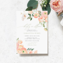 Blush & Sage Groene Bloemen Baby in Bloom Shower Kaart