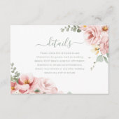 Blush & Sage Groene Goddelijke Elegantie Bruiloft  Informatiekaartje (Voorkant)